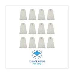 Sale Enviro Clean Looped Mop Head With Tailband - Large, White (12/Carton) Cleaning & Janitorial Supplies