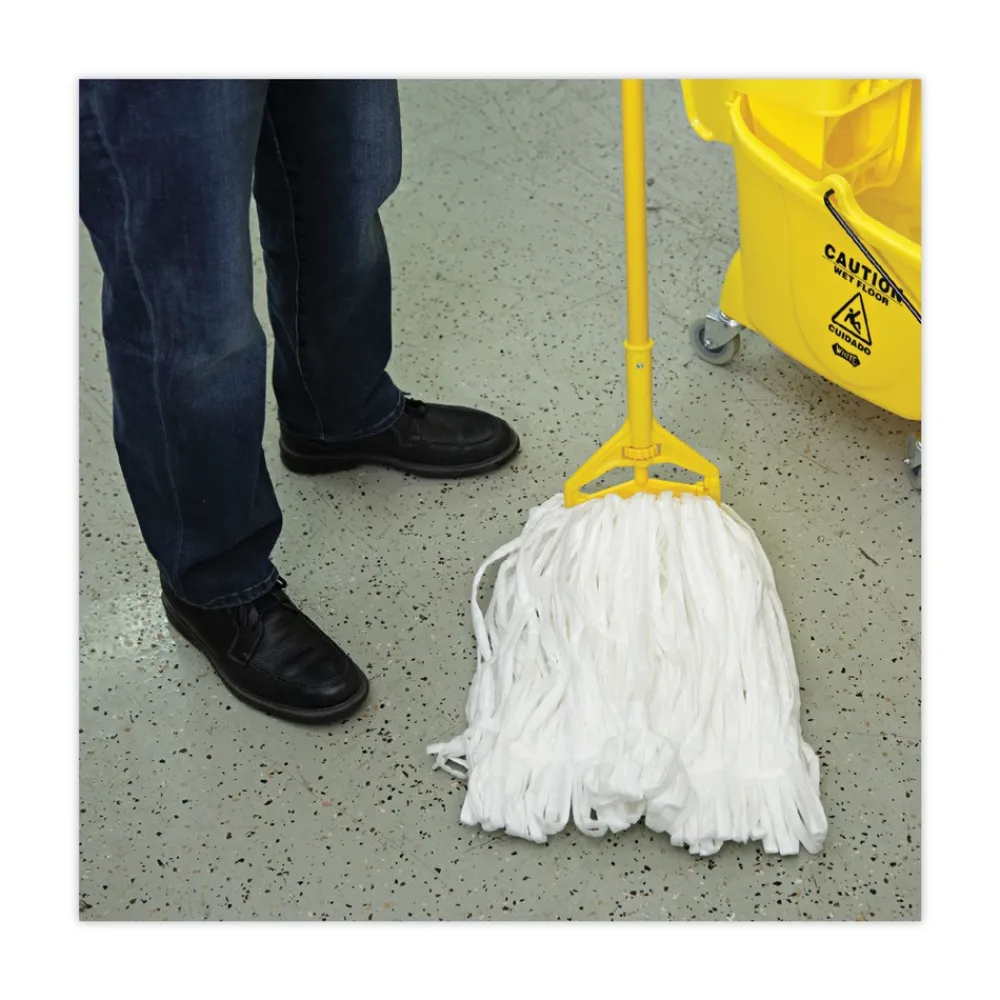 Sale Enviro Clean Looped Mop Head With Tailband - Large, White (12/Carton) Cleaning & Janitorial Supplies
