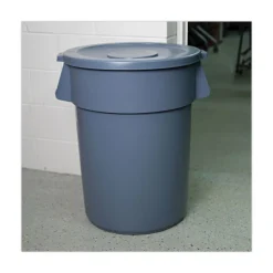 Best Flat-Top Round Lids for 44 Gallon Waste Receptacles - Gray Trash & Waste Bins