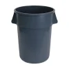 Clearance 44-Gallon Round Plastic Waste Receptacle - Gray Trash & Waste Bins