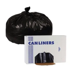 Discount H8647WKK 56 Gallon 1.7 mil 43 in. x 47 in. Flat Pack Linear Low Density Industrial Can Liners - Black (100/Carton) Storage & Organization