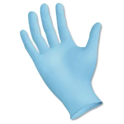 382LBXA 5 mil 9.5 in. Long Powder-Free Disposable Examination Nitrile Gloves - Large, Blue (100/Box) Cleaning & Janitorial Supplies