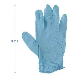 382LBXA 5 mil 9.5 in. Long Powder-Free Disposable Examination Nitrile Gloves - Large, Blue (100/Box) Cleaning & Janitorial Supplies