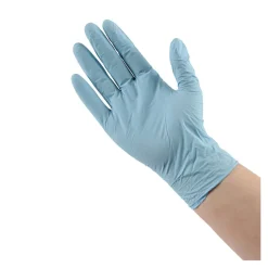 382LBXA 5 mil 9.5 in. Long Powder-Free Disposable Examination Nitrile Gloves - Large, Blue (100/Box) Cleaning & Janitorial Supplies