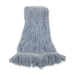 Hot Narrow Floor Finish Rayon/Polyester Mop Head - Medium, White/Blue (12/Carton) Cleaning & Janitorial Supplies