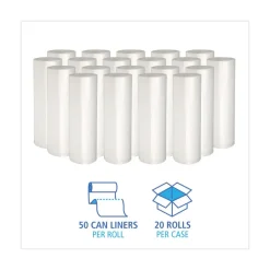 Online 1000-Piece/Carton High-Density 10-Gallon 6-Micron 24 in. x 23 in. Can Liners - Natural Trash & Waste Bins