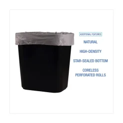 Online 1000-Piece/Carton High-Density 10-Gallon 6-Micron 24 in. x 23 in. Can Liners - Natural Trash & Waste Bins