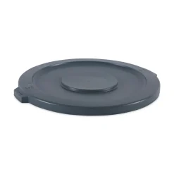 Online Plastic Round Flat-Top Lid for 32 Gallon Waste Receptacles - Gray Cleaning & Janitorial Supplies
