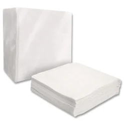 Sale 1-Ply 16 in. x 16 in. Dinner Napkins - White (250/Pack, 12 Packs/Carton) Cleaning & Janitorial Supplies