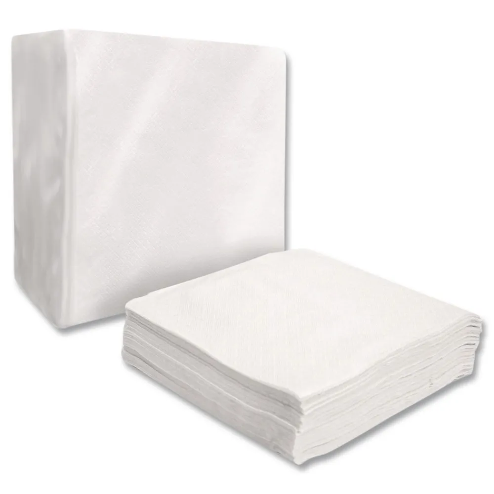 Sale 1-Ply 16 in. x 16 in. Dinner Napkins - White (250/Pack, 12 Packs/Carton) Cleaning & Janitorial Supplies