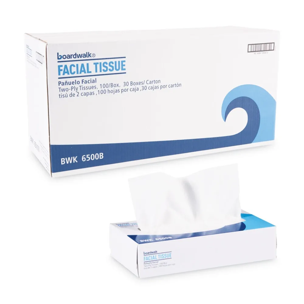 2-Ply Office Packs Facial Tissue Flat Box - White (30/Carton) Paper & Dispensers
