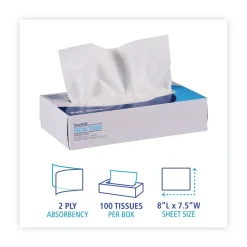 2-Ply Office Packs Facial Tissue Flat Box - White (30/Carton) Paper & Dispensers