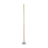 Outlet Quick Change 0.88 in. Diameter x 54 in. Metal Head Wooden Mop Handle - Junior, Natural Cleaning & Janitorial Supplies
