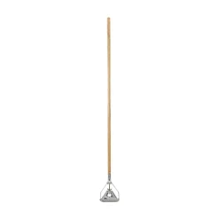 Outlet Quick Change 0.88 in. Diameter x 54 in. Metal Head Wooden Mop Handle - Junior, Natural Cleaning & Janitorial Supplies
