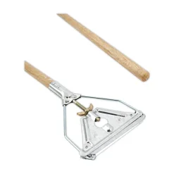 Outlet Quick Change 0.88 in. Diameter x 54 in. Metal Head Wooden Mop Handle - Junior, Natural Cleaning & Janitorial Supplies