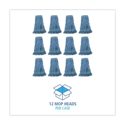 Outlet Super Loop Cotton/Synthetic Fiber Wet Mop Head with 1 in. Headband - Blue (12/Carton) Cleaning & Janitorial Supplies