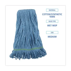 Outlet Super Loop Cotton/Synthetic Fiber Wet Mop Head with 1 in. Headband - Blue (12/Carton) Cleaning & Janitorial Supplies