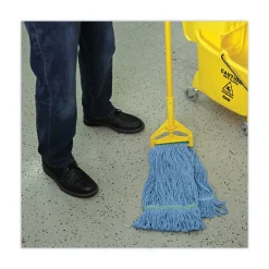 Outlet Super Loop Wet Cotton/Synthetic Mop Head - Medium, Blue Cleaning & Janitorial Supplies