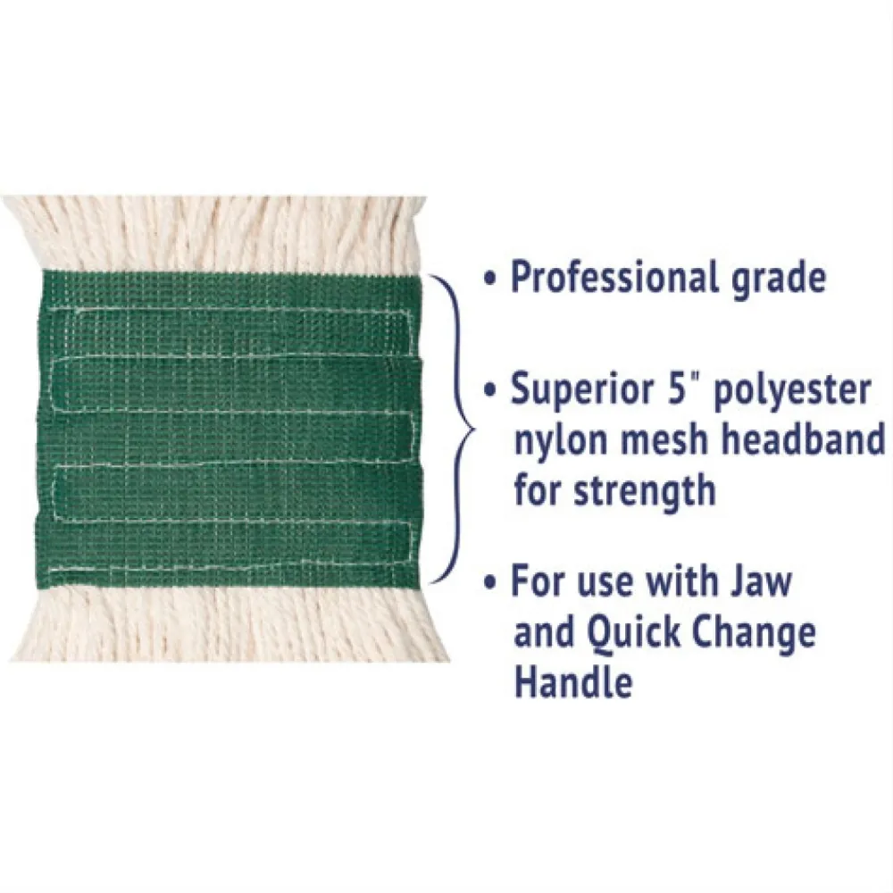 Outlet Super Loop Wet Mop Head with Cotton/Synthetic Fiber and 5 in. Headband - Medium, White (12/Carton) Cleaning & Janitorial Supplies