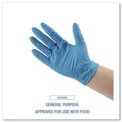 Online 395XLCTA 5 mil Disposable General-Purpose Powder-Free Nitrile Gloves - X-Large, Blue (1000/Carton) Cleaning & Janitorial Supplies
