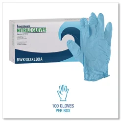 Best 382XLCTA 5 mil. Disposable Examination Nitrile Gloves - X-Large, Blue (1000/Carton) Cleaning & Janitorial Supplies
