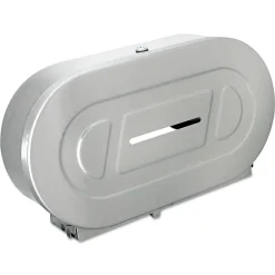 Online 20.81 in. x 5.31 in. x 11.38 in. Jumbo Toilet Tissue 2 Roll Dispenser - Satin-Finish Stainless Steel Cleaning & Janitorial Supplies