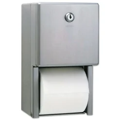 Best 6-1/16 in. x 5-15/16 in. x 11 in. Stainless Steel 2-Roll Tissue Dispenser - Stainless Steel Cleaning & Janitorial Supplies