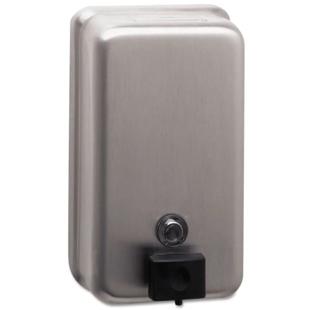 Online ClassicSeries 4.75 x 3.5 x 8.13 Surface-Mounted Soap Dispenser - Stainless Steel Cleaning & Janitorial Supplies