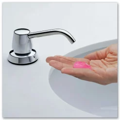 Best Contura 3.31 in. x 4 in. x 17.63 in. 34 oz. Lavatory-Mounted Soap Dispenser - Chrome/Stainless Steel Cleaning & Janitorial Supplies