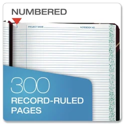 Sale 10.38 x 8.13 Data/Lab-Record Format Laboratory Notebook - Black/Red Cover Paper & Printables