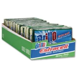 Online Estracell 4.9 in. x 2.9 in. Heavy-Duty Scrub Sponge - Yellow/Green (12/Carton) Cleaning & Janitorial Supplies