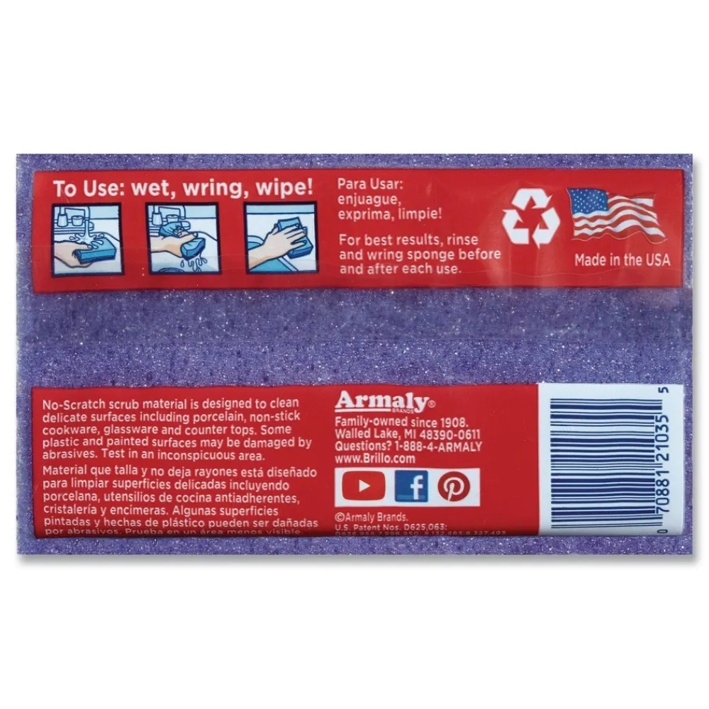 Outlet Estracell 4.5 in. x 2.75 in. Scrub Sponge Variety Pack - Blue/Purple/White (8/Carton) Cleaning & Janitorial Supplies
