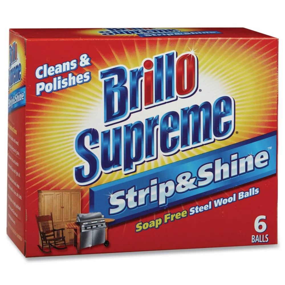 Hot Strip and Shine 2.5 in. x 2 in. Steel Wool Balls - Gray (24/Carton) Cleaning & Janitorial Supplies