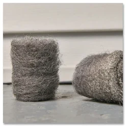 Hot Strip and Shine 2.5 in. x 2 in. Steel Wool Balls - Gray (24/Carton) Cleaning & Janitorial Supplies