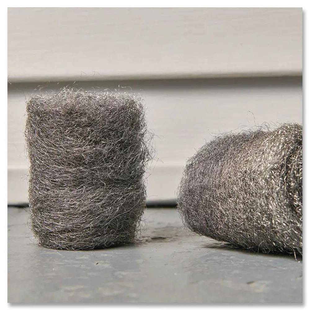 Hot Strip and Shine 2.5 in. x 2 in. Steel Wool Balls - Gray (24/Carton) Cleaning & Janitorial Supplies