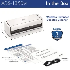 Online 600 dpi x 600 dpi Optical Resolution 20-Sheet Duplex Auto Document Feeder ADS-1350W Compact Desktop Scanner Office Electronics & Batteries