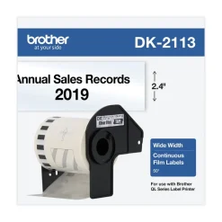 New 2.4 in. x 50 ft. Continuous Film Label Tape - Clear (1-Roll) Labels & Label Makers