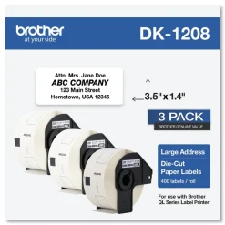1.4 in. x 3.5 in. Die-Cut Address Labels - White (3-Rolls/Pack) Labels & Label Makers