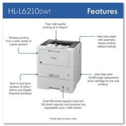 Clearance Business Monochrome Laser Printer with Dual Paper Trays Office Electronics & Batteries