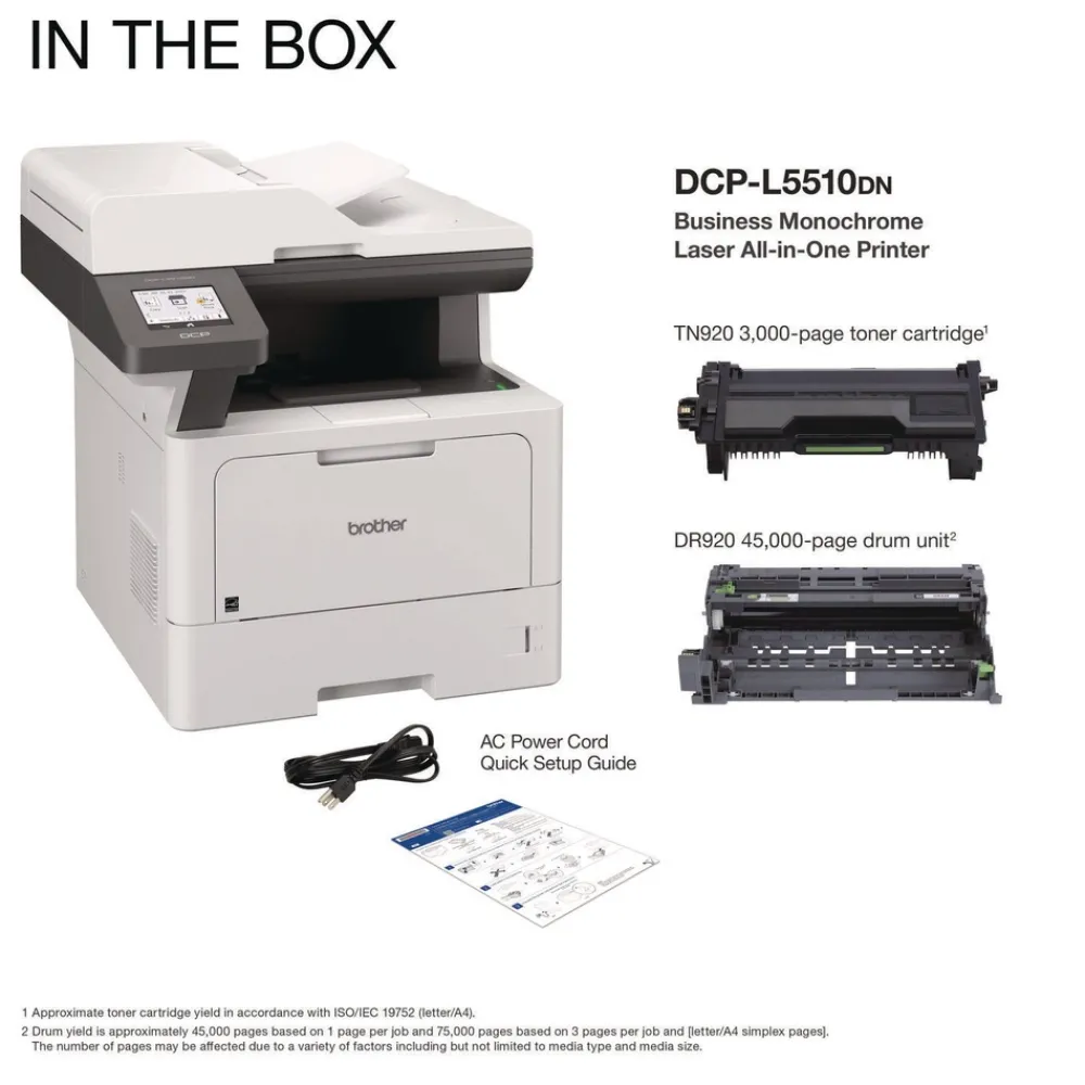 Best DCP-L5510DN Business Laser AIO Printer Copy Print Scan Office Electronics & Batteries