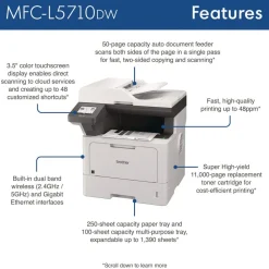 Clearance MFC-L5710DW Business Monochrome Laser AIO Printer Copy Fax Print Scan Office Electronics & Batteries