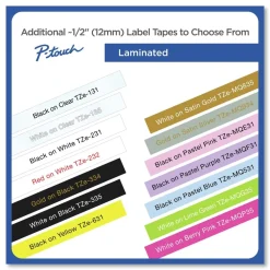 Outlet 0.5 in. TZe Series Standard Adhesive Laminated Labeling Tape - Black on White (6/Pack) Tapes & Adhesives