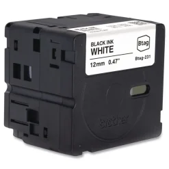 0.47 in. x 13.1 ft. Genuine P-Touch BTAG Label Tapes - Black on White Labels & Label Makers