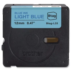 New 0.47 in. x 13.1 ft. Genuine P-Touch BTAG Label Tapes - Blue on Light Blue Labels & Label Makers