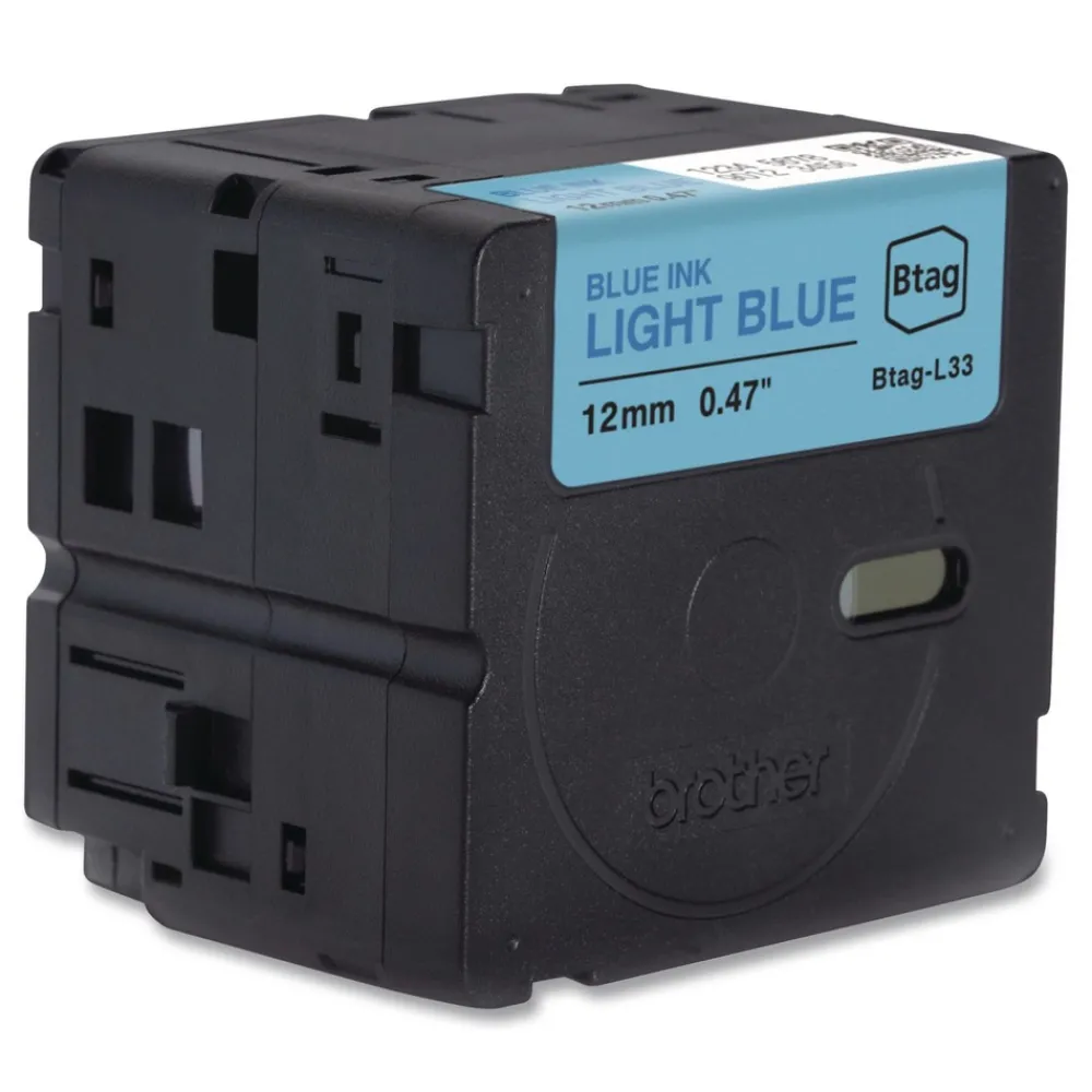 New 0.47 in. x 13.1 ft. Genuine P-Touch BTAG Label Tapes - Blue on Light Blue Labels & Label Makers