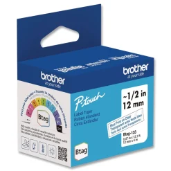 Sale 0.47 in. x 13.1 ft. Genuine P-Touch BTAG Label Tapes - Blue on Clear Labels & Label Makers
