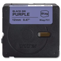 Outlet 0.47 in. x 13.1 ft. Genuine P-Touch BTAG Label Tapes - Black on Purple Labels & Label Makers