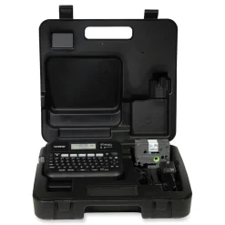 Sale P-Touch 7.4 in. x 7 in. x 2.8 in. 30 mm/s Print Speed Business Expert Connected Label Maker with 2 Roll Sample Tape Labels & Label Makers