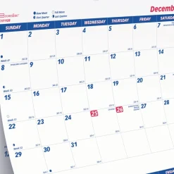 Best 14-Month: Dec 2025 to Jan 2027 12.25 in. x 27 in. Three-Month Wall Calendar - White/Blue Sheets Calendars & Planners