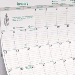 Clearance 12-Month (Jan to Dec): 2026 12 in. x 17 in. EcoLogix Artwork Monthly Wall Calendar - White/Green Sheets Calendars & Planners